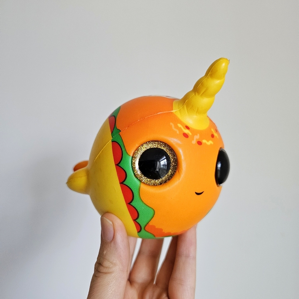 Slow Rise Squishies Colorful Narwhal Toy Sensory Stress Fidget Foam Big Eyes Toy